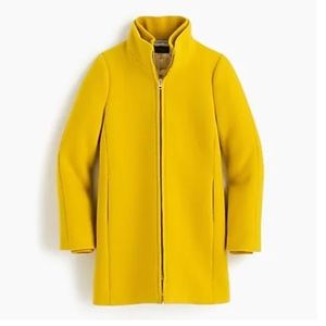NWT J. Crew Lodge Coat Stadium Wool, Lemon 00